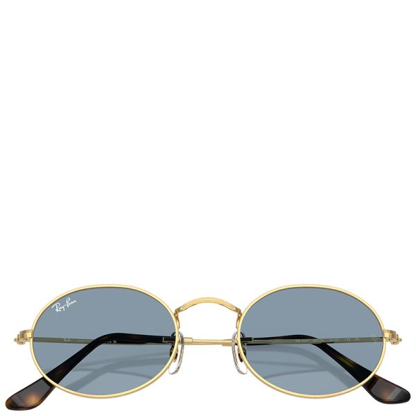 Ray-Ban Oval Metal Summer Capsule arista gold frame blue lenses 51-21 sunglasses