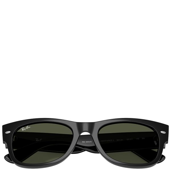 Ray-Ban Mega Wayfarer II black frame green lenses 55-21 sunglasses