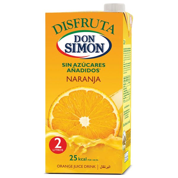 Orange nectar Don Simón Disfruta no added sugar 2 l carton