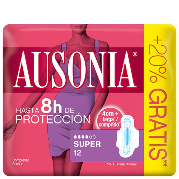 Sanitary pad Ausonia Air-Dry Super winged 12 units