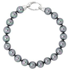 Majorica Lyra 8 mm gray pearls 19 cm bracelet