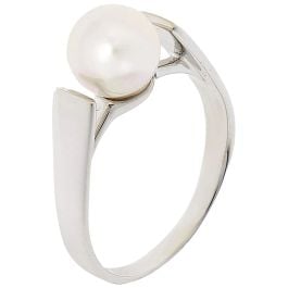Majorica Nuada 7mm white pearl ring size 15