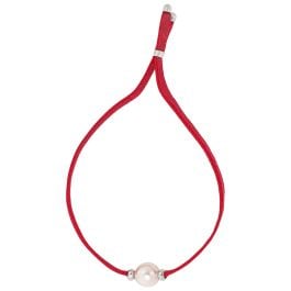 Majorica Sifnos Coral Red 8mm white round pearl bracelet