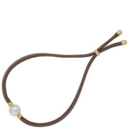 Majorica Sifnos 16715.01.1.B20.000.1 bracelet with 8 mm white pearl taupe bracelet