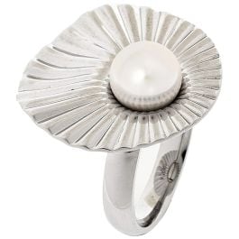 Majorica Le Palm 8 mm white pearl silver sing size 15