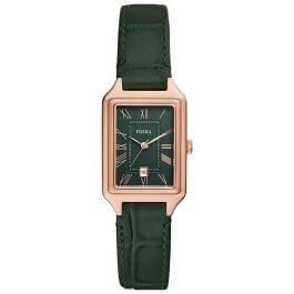 Fossil Raquel ES5366 Green Crocodile-effect Leather with Three Hands and Date Display women's watch