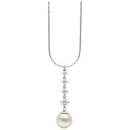 Majorica Éclat rhodium-plated silver with 10mm pearl and zirconia necklace