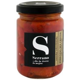 Pepper strips with oil and garlic Conservas Serrano 135 g jar