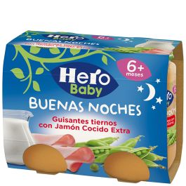 Jar of tender peas with ham Hero Baby goodnight pack 2x190 g