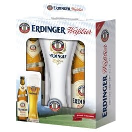 Beer Erdinger 2 x 50 cl bottles set + free glass