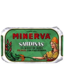 Minerva Sardines in spicy olive oil with pickles 120 g tin