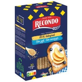Toasted Bread Whole Wheat Very low salt and no added sugar with sesame and flax Recondo 30 toasts 270 g