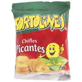 Hot plantain chips Tortolines 50 g bag