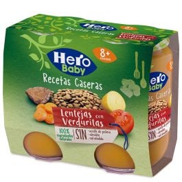 Hero Baby Jar of lentils with vegetables Recetas Caseras 2x190 g jar