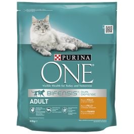 Purina One Adult Cat Food with Chicken and Whole Grain 800g Bag