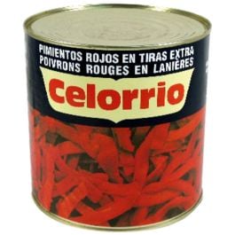 Roasted red peppers in strips Celorrio 1,65 kg tin