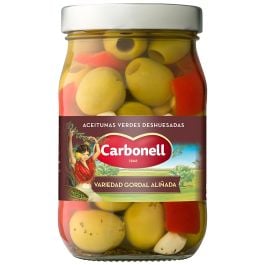Pitted green Gordal olives Carbonell 350 g jar