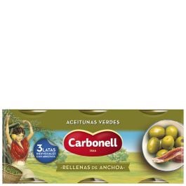 Green olives stuffed with anchovies Carbonell 3x50 g tin