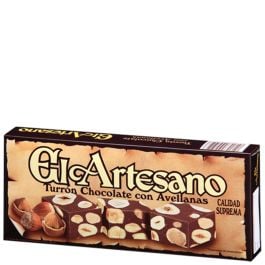 Dark chocolate with hazelnuts nougat El Artesano supreme quality 200 g tablet bag