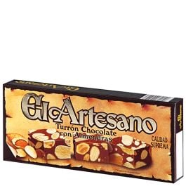 Chocolate with almonds nougat El Artesano supreme quality 200 g tablet bag
