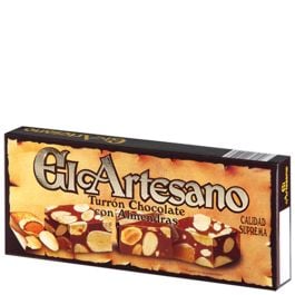 Chocolate with almonds nougat El Artesano supreme quality 150 g tablet bag