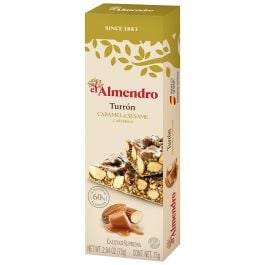 Crunchy almond caramel turron with sesame seeds El Almendro 75 g