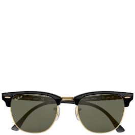 Ray-Ban Clubmaster Classic black on gold frame green lenses 51-21 Polarized sunglasses