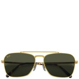 Ray-Ban New Caravan gold frame green lenses 58-15 sunglasses